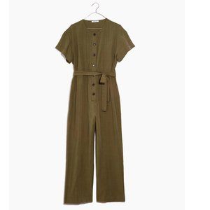 NWT Madewell Short-Sleeve Belted Jumpsuit